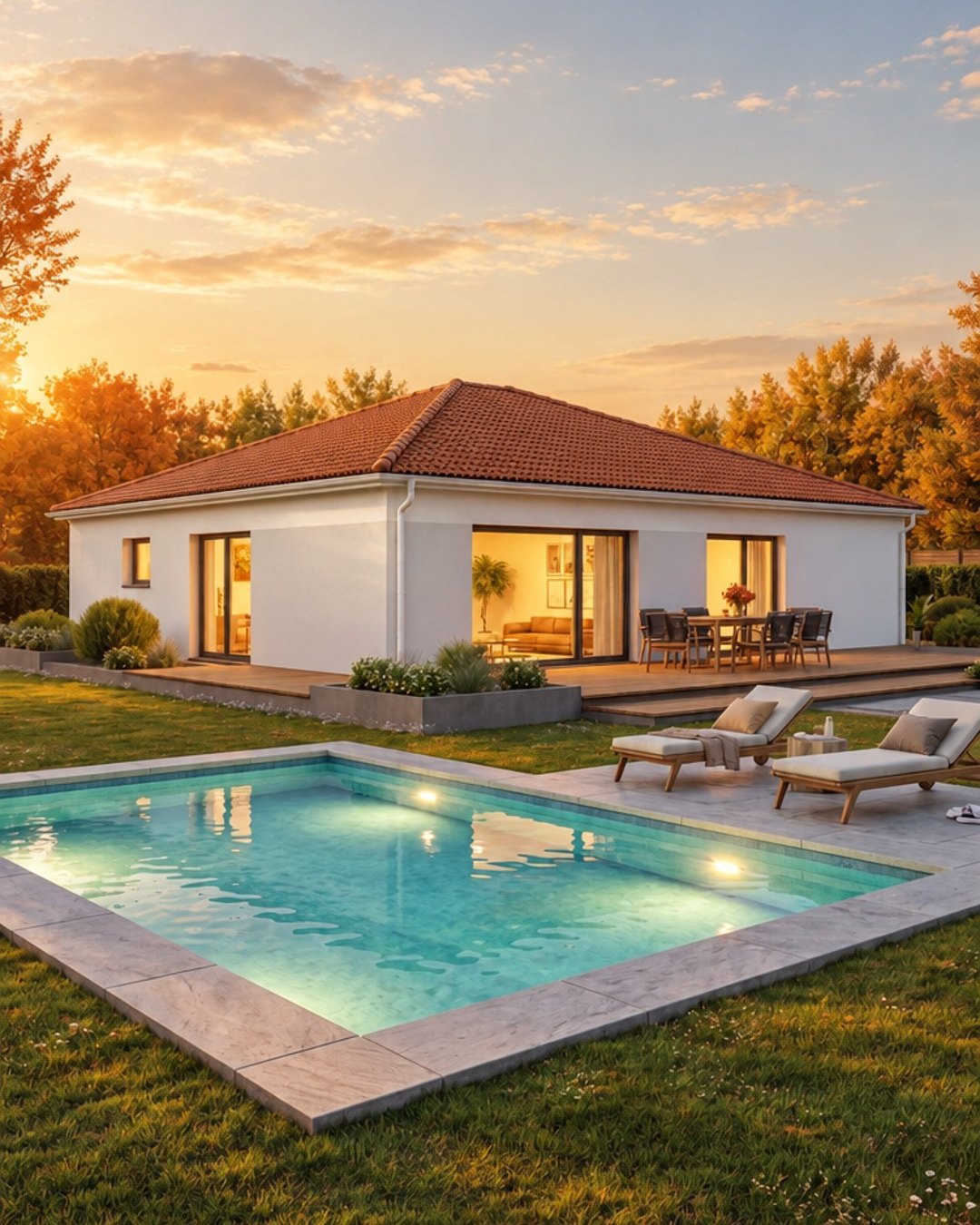Haus mit Pool – Gartenseite