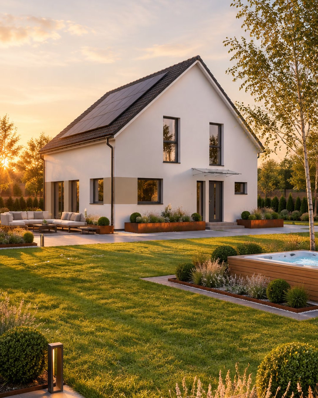 Haus mit Whirlpool – Gartenseite