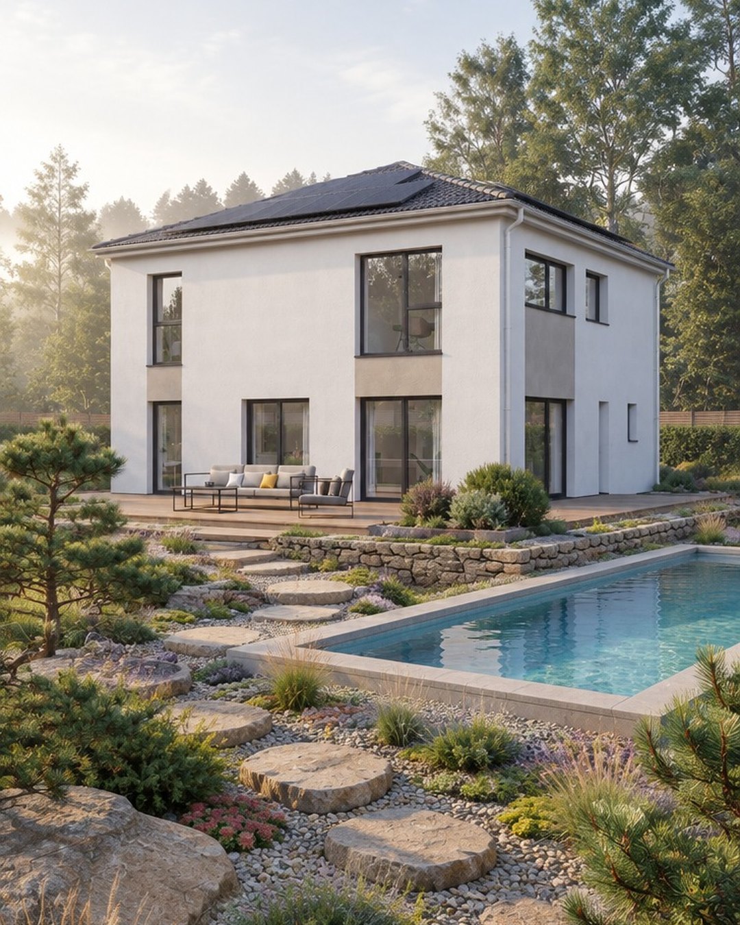 Haus mit Pool – Gartenseite